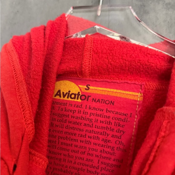 AVIATOR NATION UNISEX NINJA PULLOVER HOODIE - RED SMALL - Picture 3 of 4